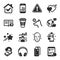 Set of Business icons, such as Takeaway coffee, Help, Headphones symbols. Vector