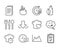 Set of Business icons, such as Yummy smile, Diagram, Water bottle. Vector