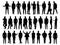 Set of Business Men silhouette vector art