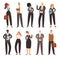 Set of business people. Businessmen and businesswomen cartoon characters. Office team, multicultural collective workers, entrepren