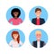 Set business people face avatar collection happy mix race woman man office workers male female cartoon character