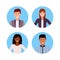 Set business people face avatar collection happy mix race woman man office workers male female cartoon character