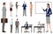Set Of Business People Illustrations In Flat Style.