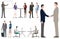 Set Of Business People Illustrations In Flat Style.