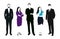 Set of business people vector silhouettes