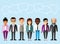 Set of business peoples in flat colorful style