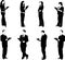 Set of business silhouettes