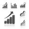 Set of business statistic graph - infographic icons, symbols