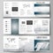 Set of business templates for tri fold square design brochures. Leaflet cover, abstract vector layout. DNA and neurons