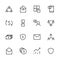 Set of business vector line icons. It contains user symbols, dollar pictograms, puzzles, ... an envelope, messages