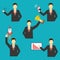 Set of businessman icons. Vector illustration