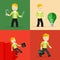 Set of businessman pose character concepts