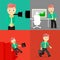 Set of businessman pose character concepts