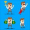 Set of businessman. Vector cartoon illustration - Businessman set. Running happy manager character. Set of manager character in va