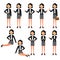 Set of Businesswoman character design. A collection of cartoon businesswoman. A nice woman in a business suit