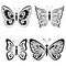 Set Butterflies Black Pictograms