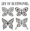 Set Butterflies Black Pictograms