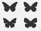 Set of butterflies. Butterflies silhouettes on white background. Vector