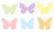 Set butterflies silhouettes colorful vector illustration