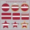 Set buttons with flag of Latvia. Illustration.