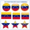 Set of Buttons flag of Venezuela.