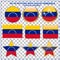 Set of Buttons flag of Venezuela. Vector.