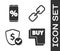 Set Buy button, Percent discount and mobile, Shield with dollar and Chain link icon. Vector
