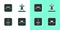 Set Buzzer in electronic circuit, Inductor, Electrical symbol ground and tower line icon. Vector