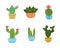 Set of cactus icon collection. Vector