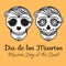 Set Calavera sign Dia de los muertos. Mexican Day of the dead. Vector hand drawing illustration man sticker