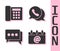 Set Calendar with email, Telephone, Speech bubble chat and Telephone with speech bubble chat icon. Vector