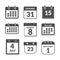 Set of calendar user interface icons