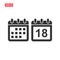 Set of calendar vector icon isolated