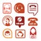 Set of call center operator icons. vector