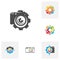 Set of Camera Gear logo design vector template, Camera Photography logo concepts