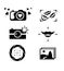 Set of camera logo, icons, buttons design.