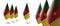 Set of Cameroon national flags on a white background
