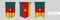 Set of Cameroon waving pennants on isolated background vector illustration