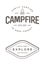 Set of camp logo with campfire. Explore wilderness.