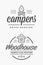 Set of camp logo with campfire. Log wood house. Explore wilderness. Vector illustration