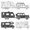 Set of camper vans icons.