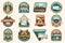 Set of camping badges Logo Patch. Vector illustration. Concept for shirt or logo, print, stamp or tee. Vintage