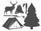 Set of camping elements, wildlife, outdoors
