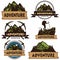 Set of Camping Logos, Templates, Vector Design Elements, Outdoor Adventure Mountains and Forest Expeditions. Vintage Emblems and B