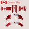 Set of canadian flag ribbons