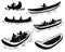 Set of canoe, boat, raft illustration. Design element for poster, emblem, sign, poster, t shirt