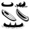 Set of canoe icons. Design element for logo, label, emblem, sign, badge