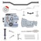 Set of car chassis parts with internal combustion engine and transmission systems parts