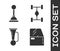 Set Car door, Gear shifter, Signal horn on vehicle and Chassis car icon. Vector