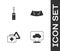Set Car service, Screwdriver, First aid kit and warning triangle and Broken windshield icon. Vector
